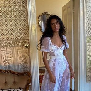 for love & lemons frescia maxi dress in white